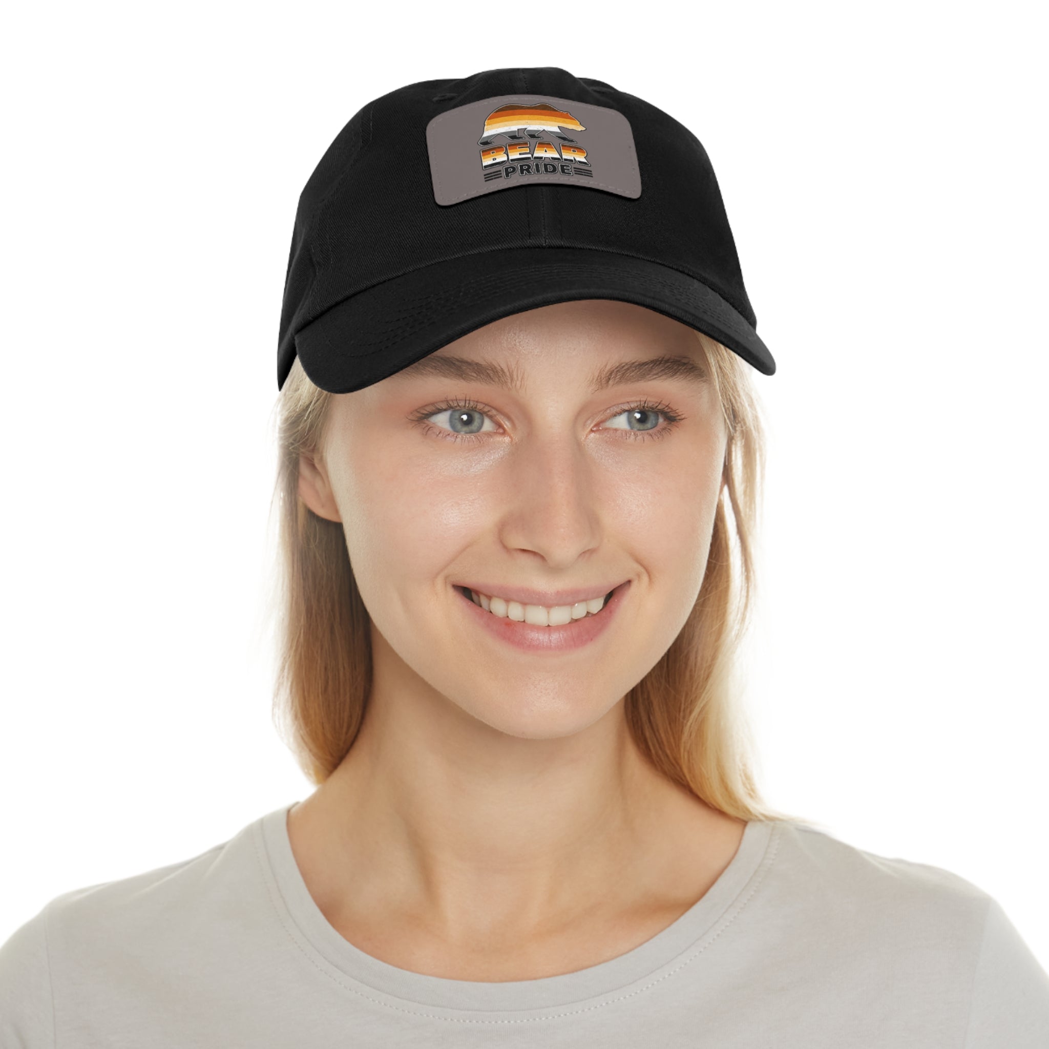 Bear Pride Dad Hat with Leather Patch — 'Bear' Pride Cap