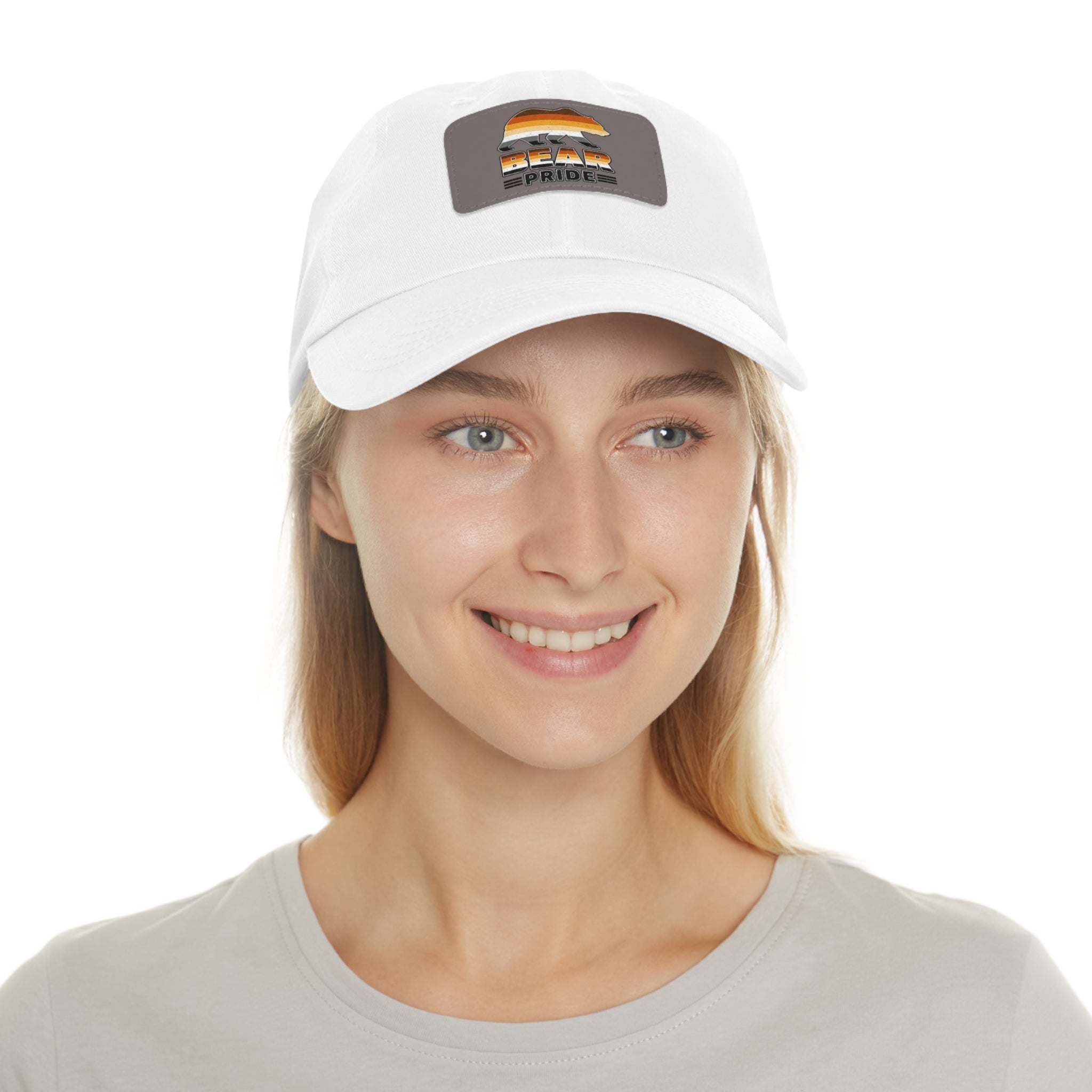 Bear Pride Dad Hat with Leather Patch — 'Bear' Pride Cap
