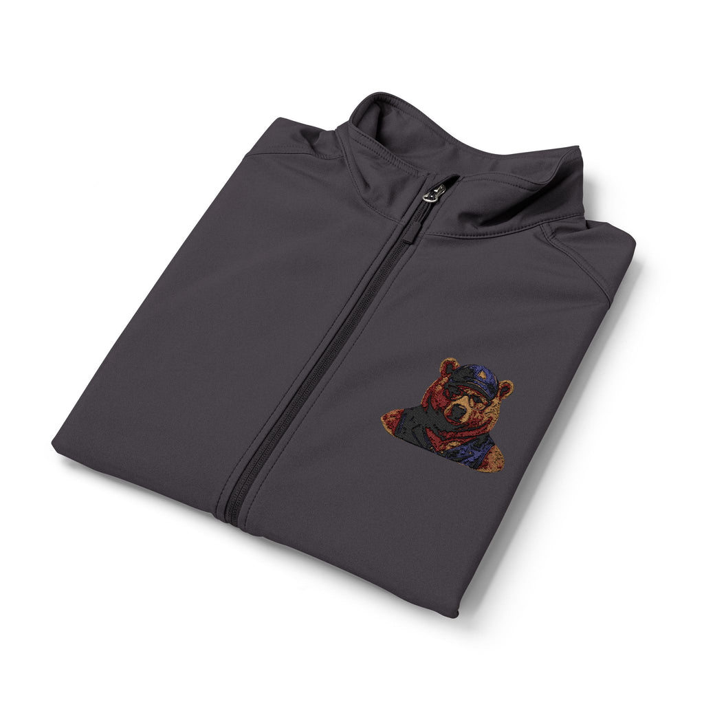 Bear Logo Soft Shell Vest — Leather Cap Bear Design