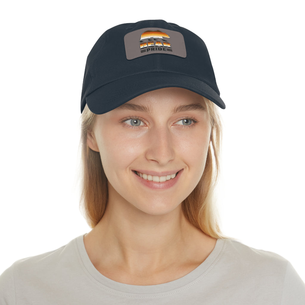 Bear Pride Dad Hat with Leather Patch — 'Bear' Pride Cap