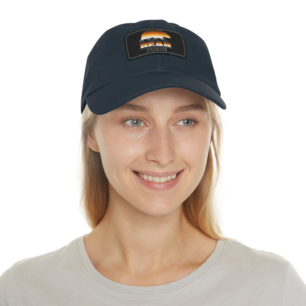 Bear Pride Dad Hat with Leather Patch — 'Bear' Pride Cap