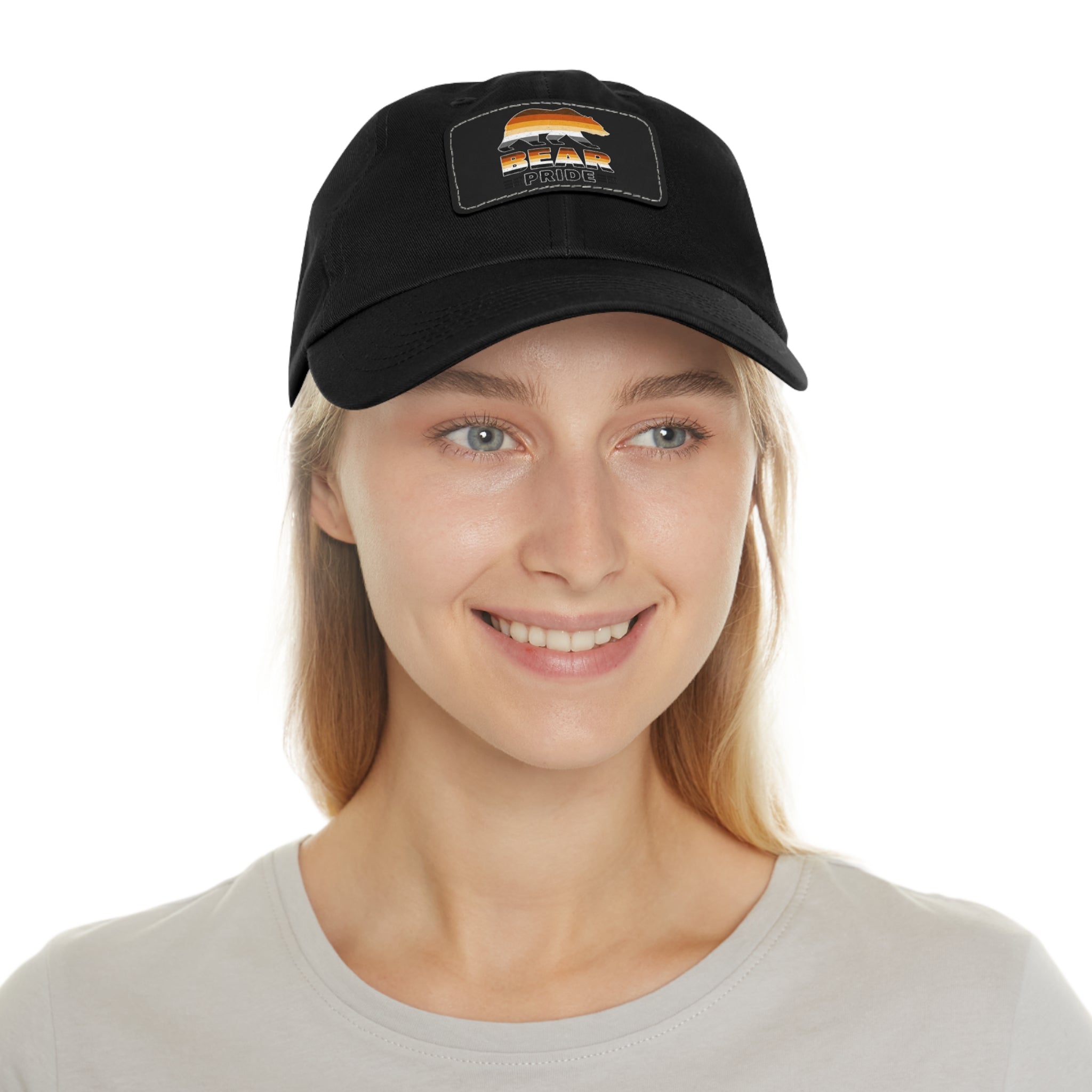 Bear Pride Dad Hat with Leather Patch — 'Bear' Pride Cap