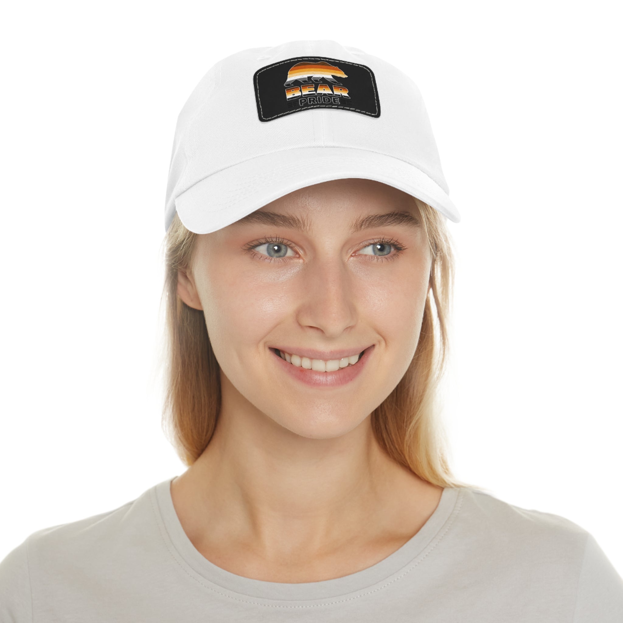 Bear Pride Dad Hat with Leather Patch — 'Bear' Pride Cap
